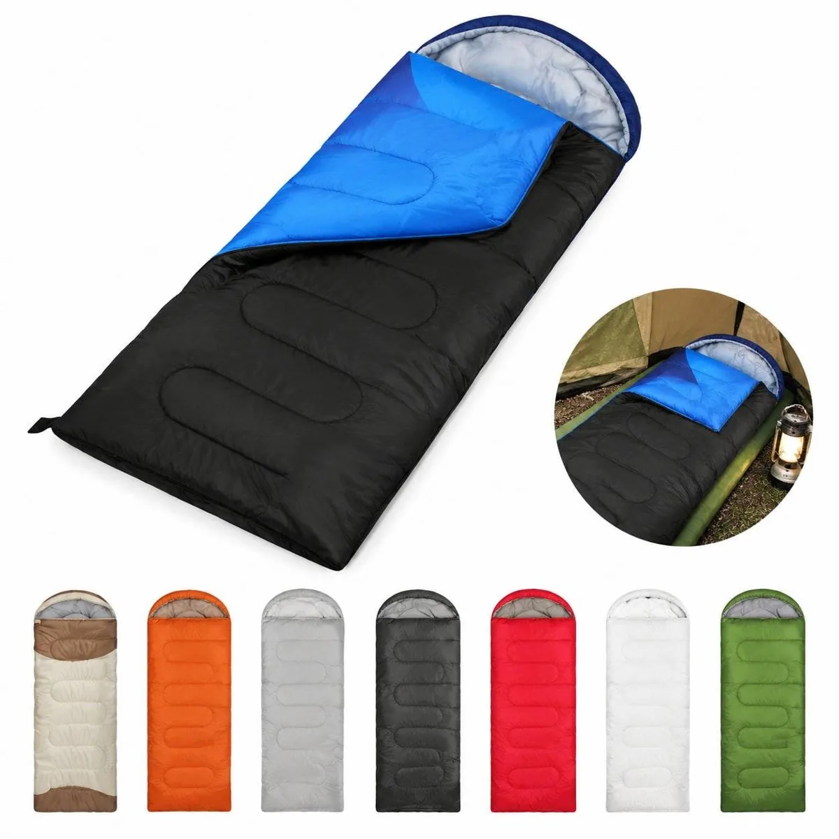 Winter Camping Insulated Sleeping Bag with Hood 2