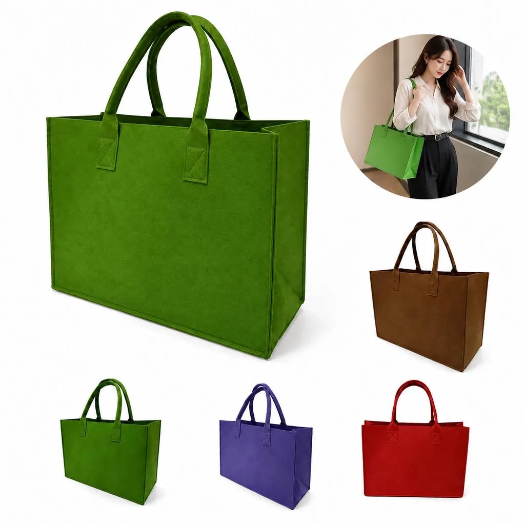 Reusable Felt Shopping Tote for Groceries & Daily Use 2