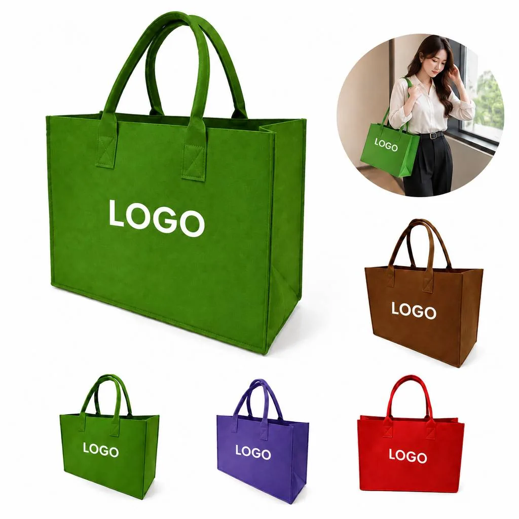 Reusable Felt Shopping Tote for Groceries & Daily Use
