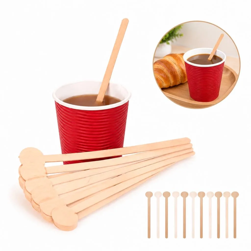 Eco-Friendly Natural Wood Drink Stirrer for Cocktails 2