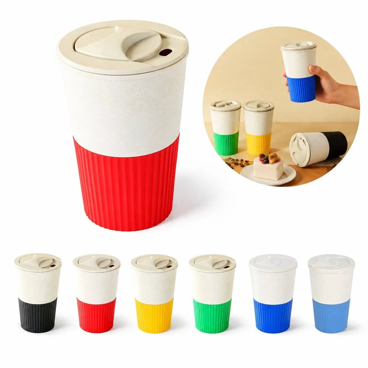 Eco-Friendly Wheat Straw Insulated Travel Cup 2