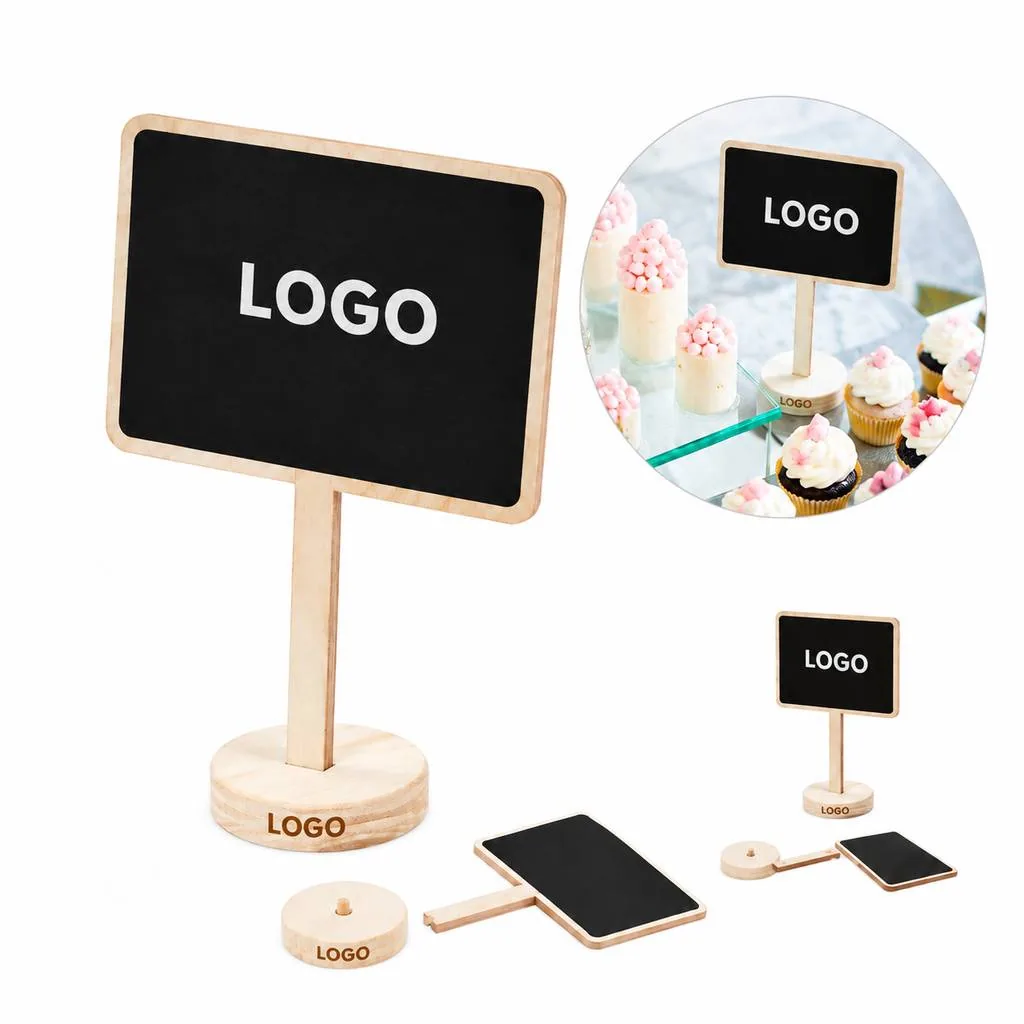 Mini Natural Wood Tabletop Sign with Stable Base