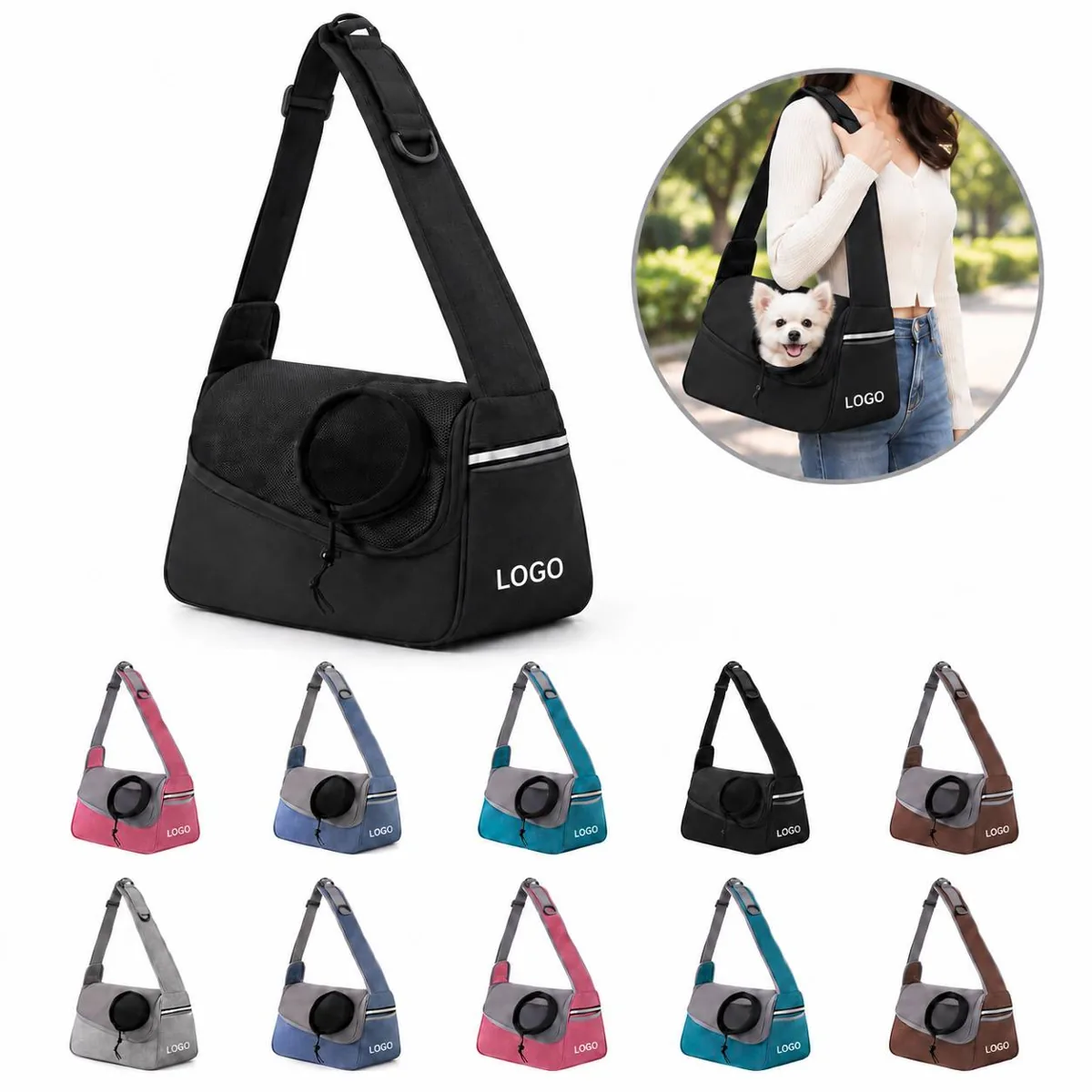 Foldable Ventilated Oxford Cloth Pet Carrier for Small Dogs