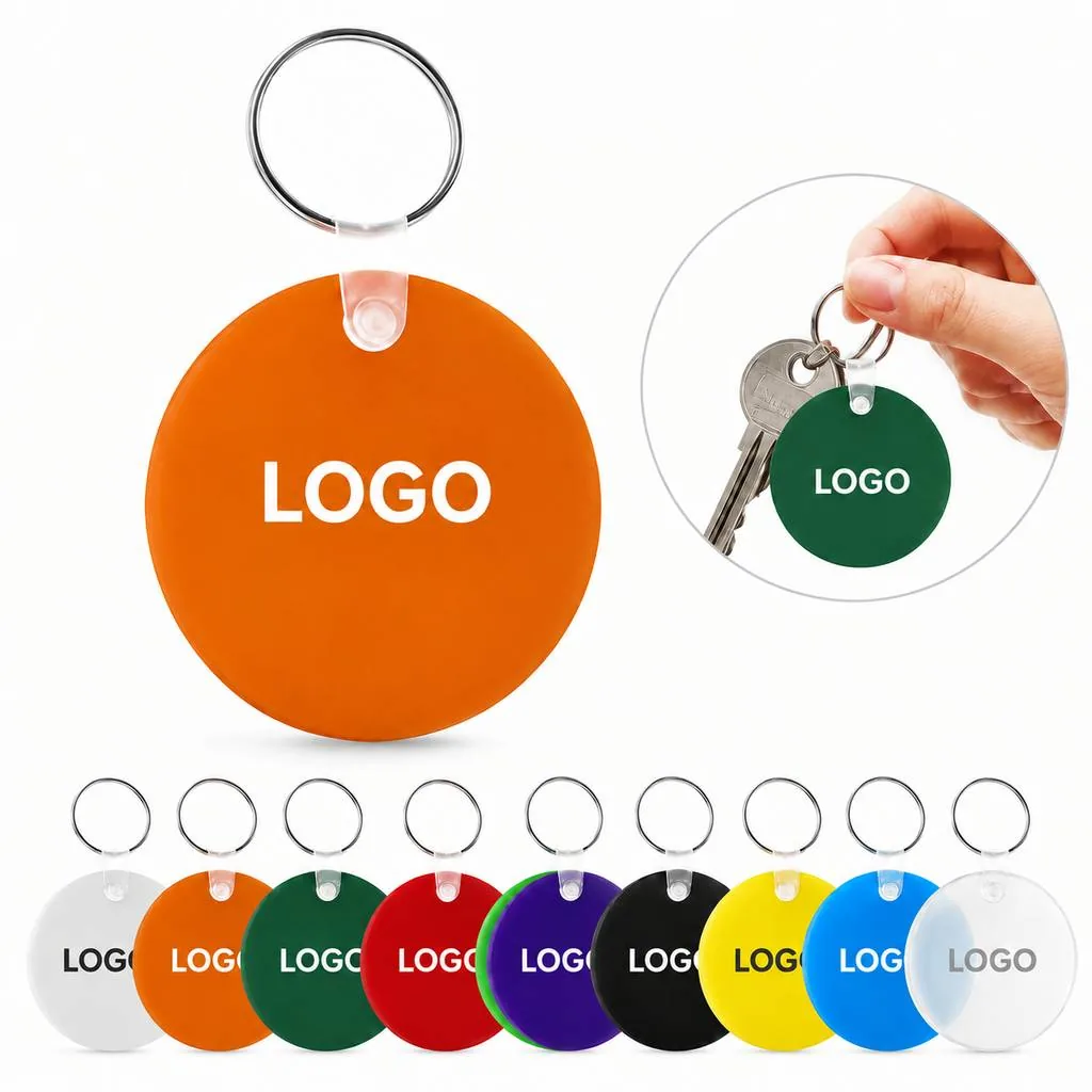 Vintage Style PVC Key Tags with Metal Ring