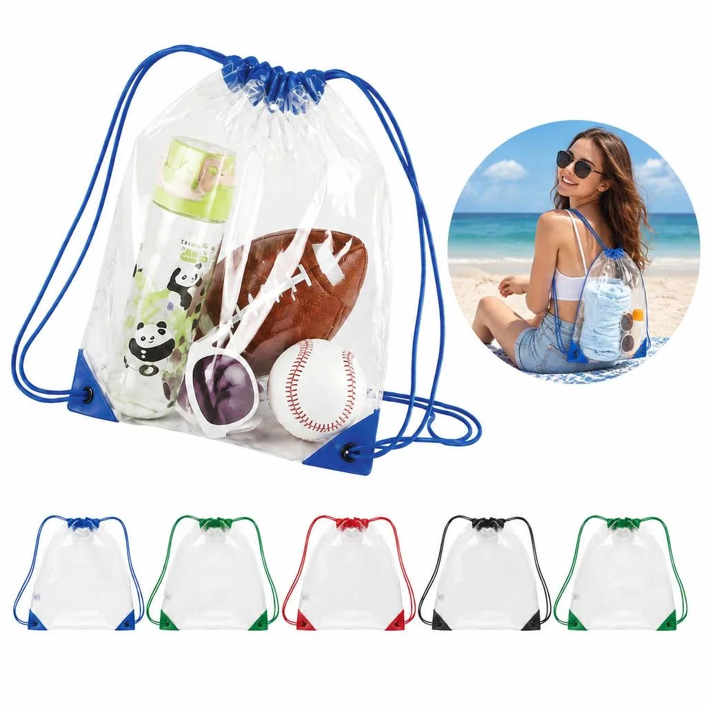Transparent PVC Cinch Bag for Travel and Events 2