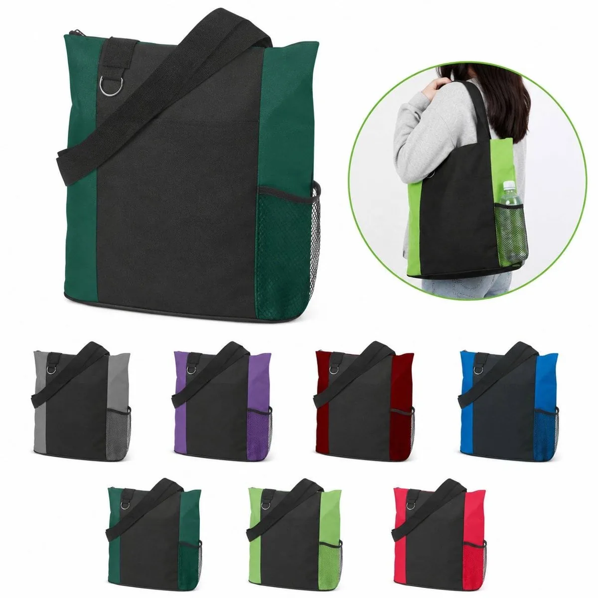 600D Polyester Carryall Bag with Pockets and Strap 2