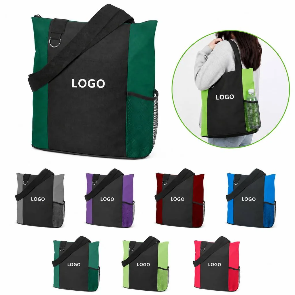 600D Polyester Carryall Bag with Pockets and Strap