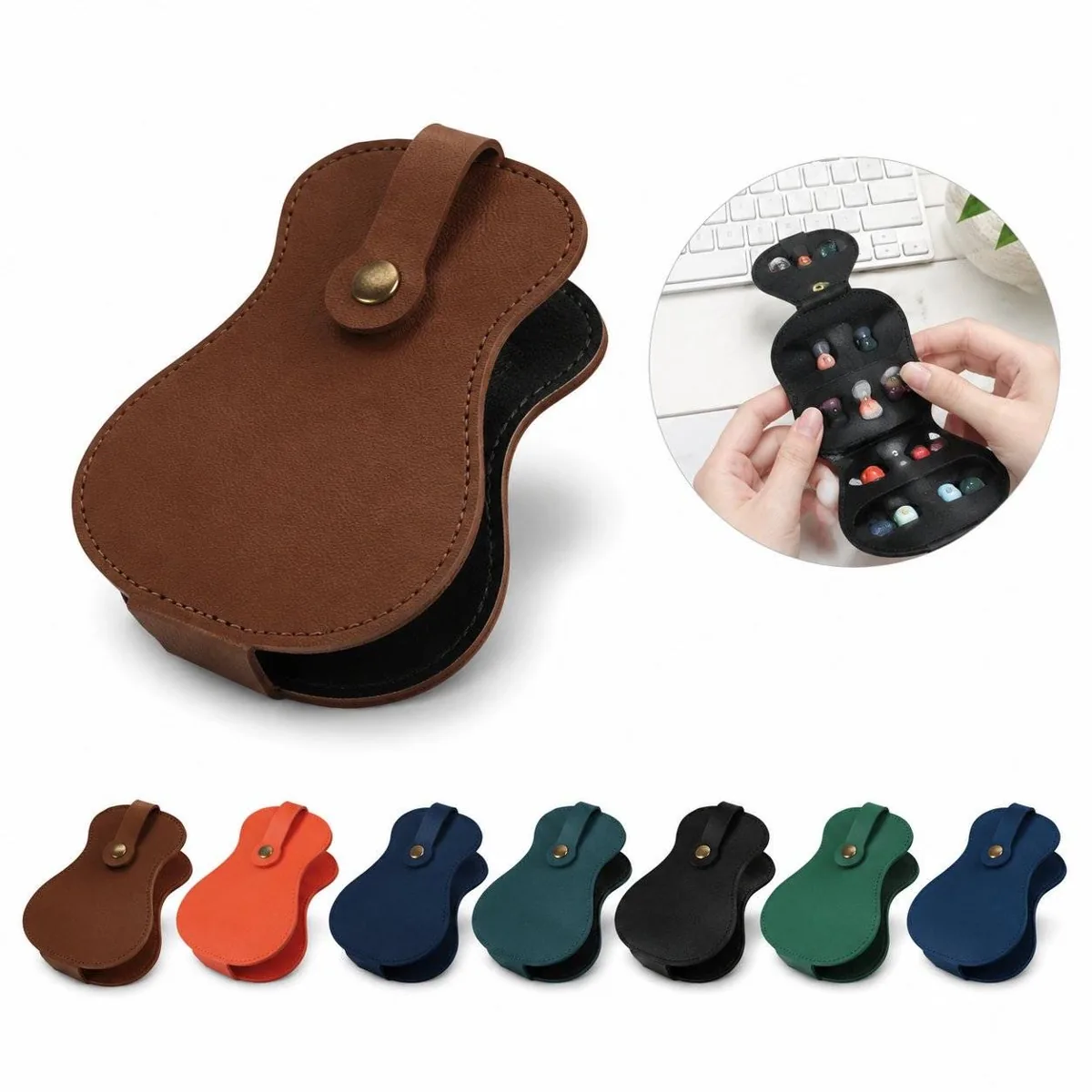 Premium Leather Guitar Pick Holder Pouch 2