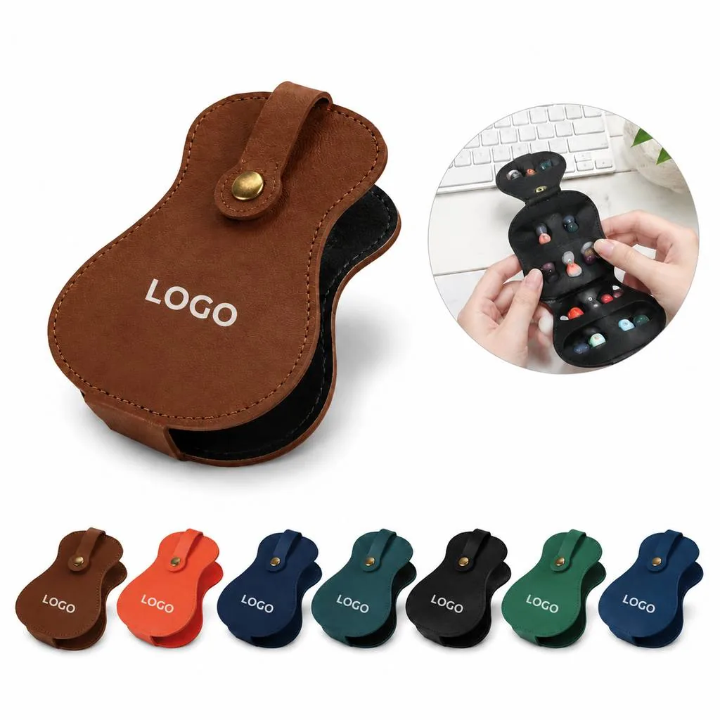 Premium Leather Guitar Pick Holder Pouch