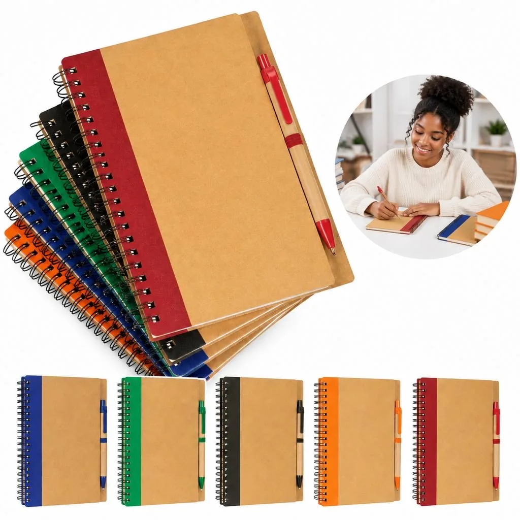Kraft Spiral Notebook with Built-in Pen Loop 2