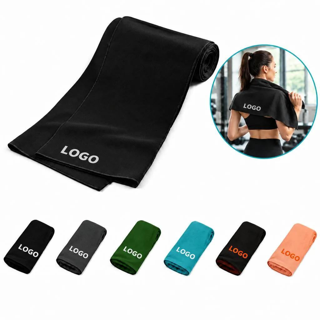 Quick-Dry Alphabet Print Cooling Towel for Gym Travel