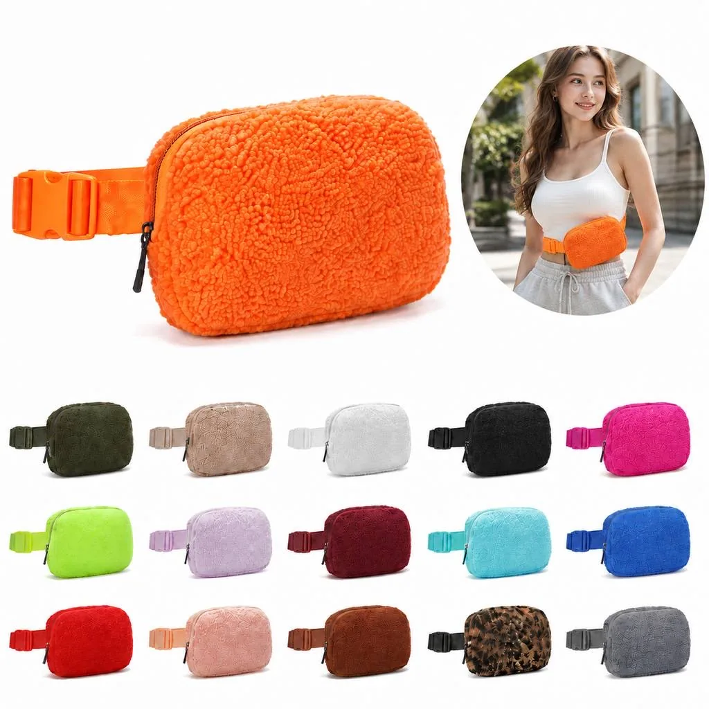 Lambskin Texture Sports Waist Bag with Adjustable Strap 2
