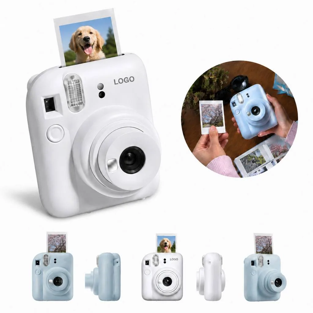 Portable Instant Camera with Auto Exposure and Selfie Mirror