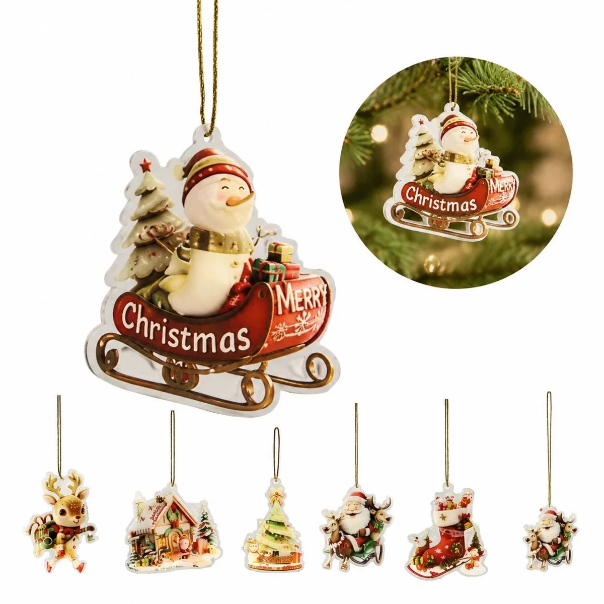 Festive Acrylic Christmas Hanging Decoration 2