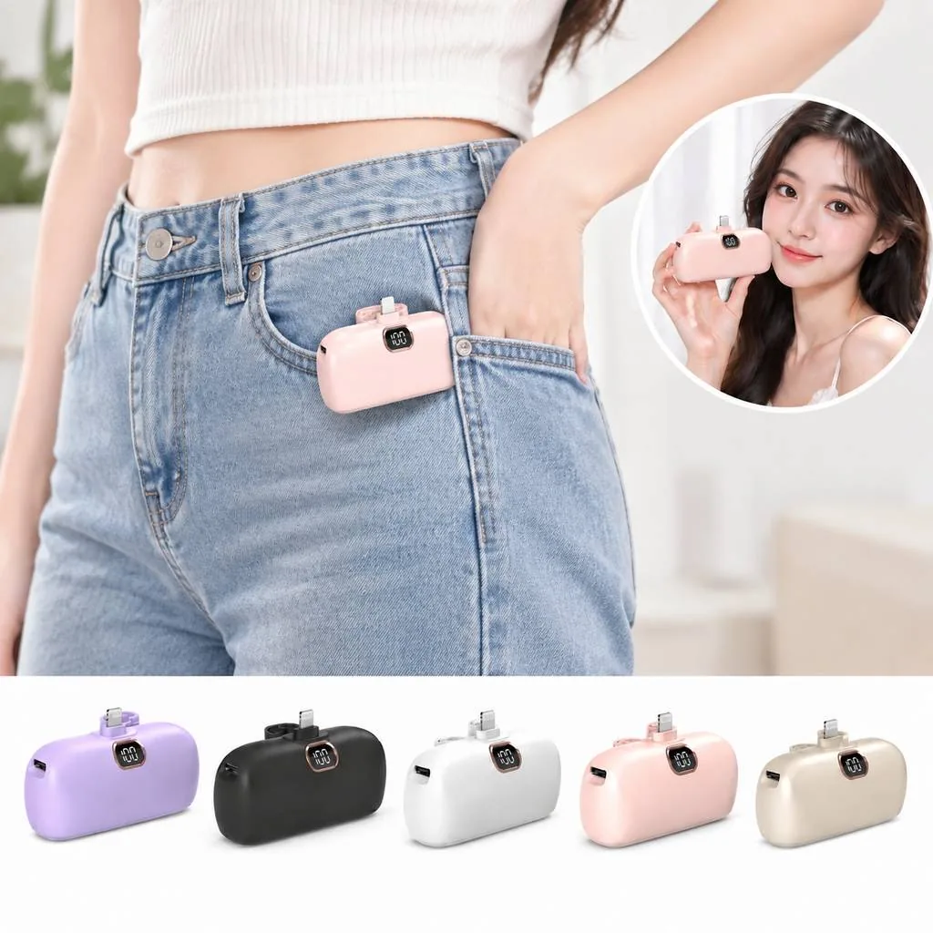 Portable Capsule-Shaped ABS Power Bank for USB Devices 2