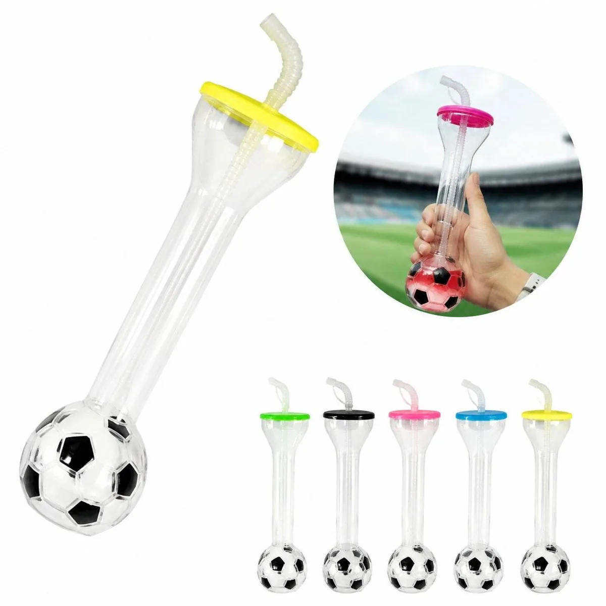 Football Party Cup with Straw Durable Plastic 2