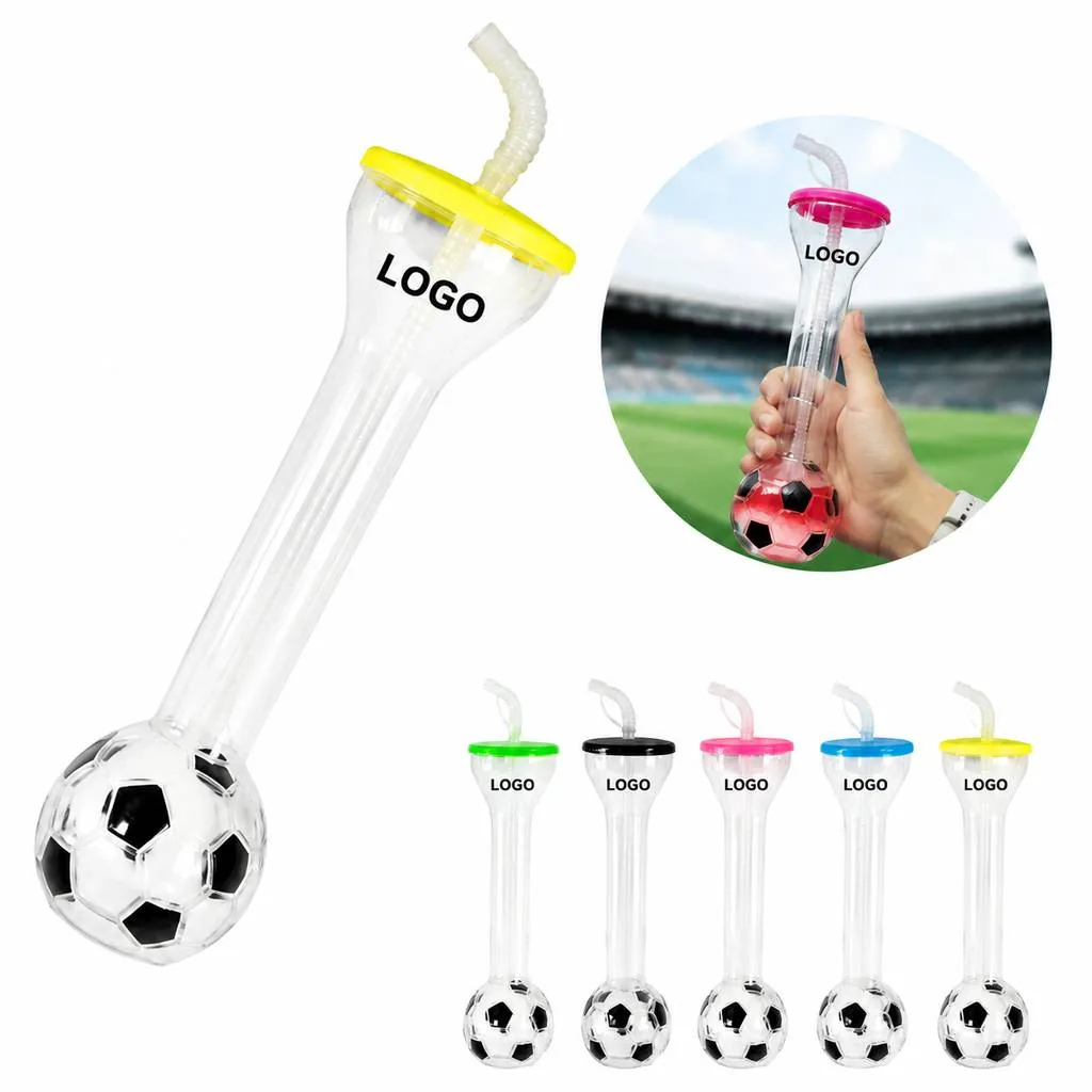 Football Party Cup with Straw Durable Plastic