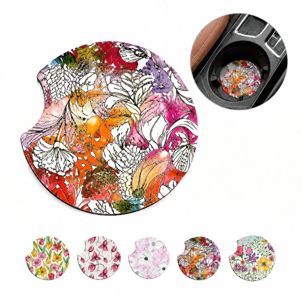 Water-Resistant Neoprene Coasters for Car Cup Holders 2
