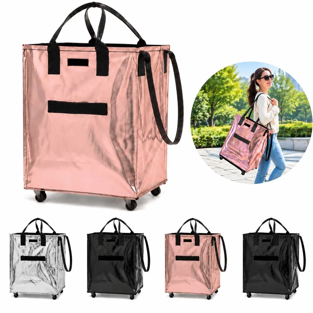 Rolling Shopping Tote with Wheels 2