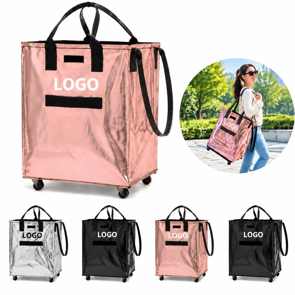 Rolling Shopping Tote with Wheels