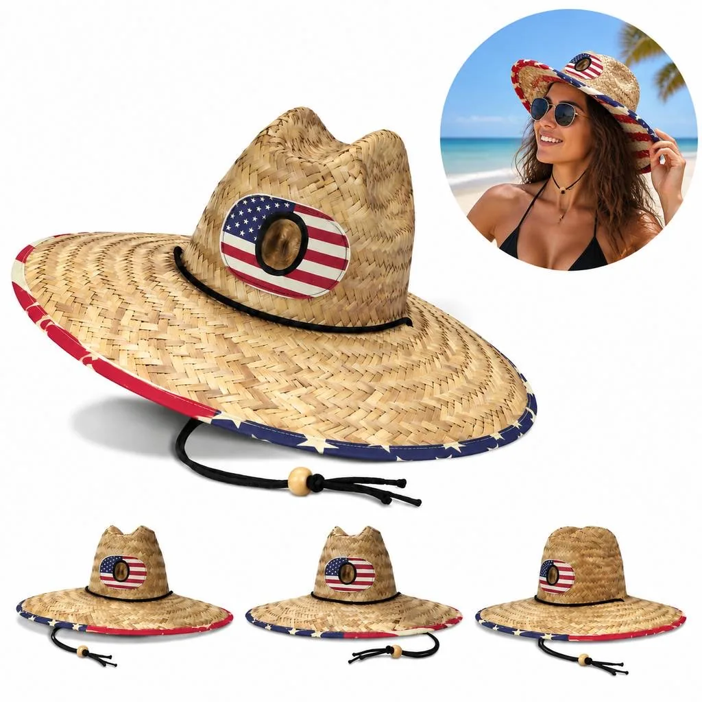 Foldable Wide Brim Natural Straw Sun Hat for Outdoor 2