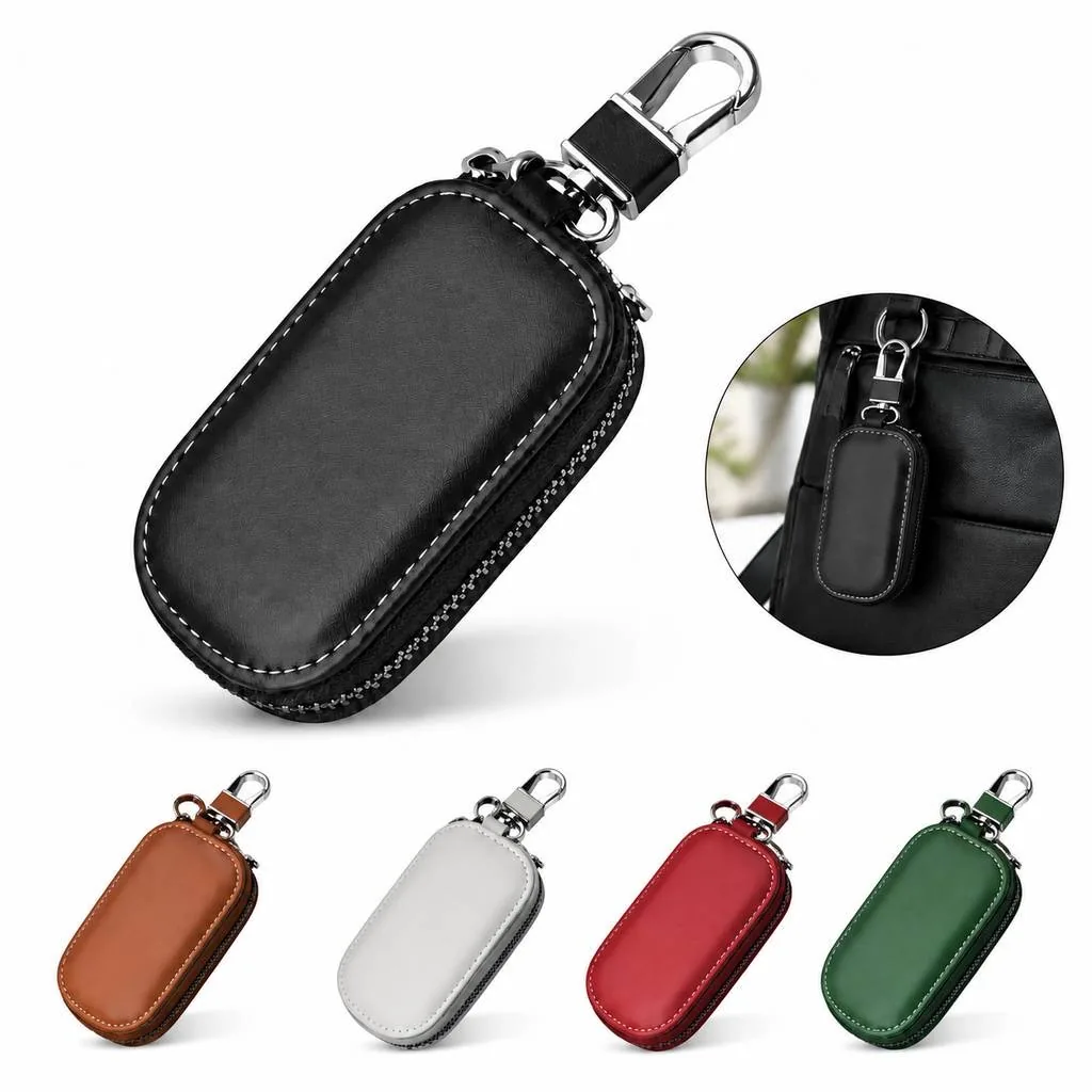 Compact Water-Resistant Zippered Keychain Pouch for 2