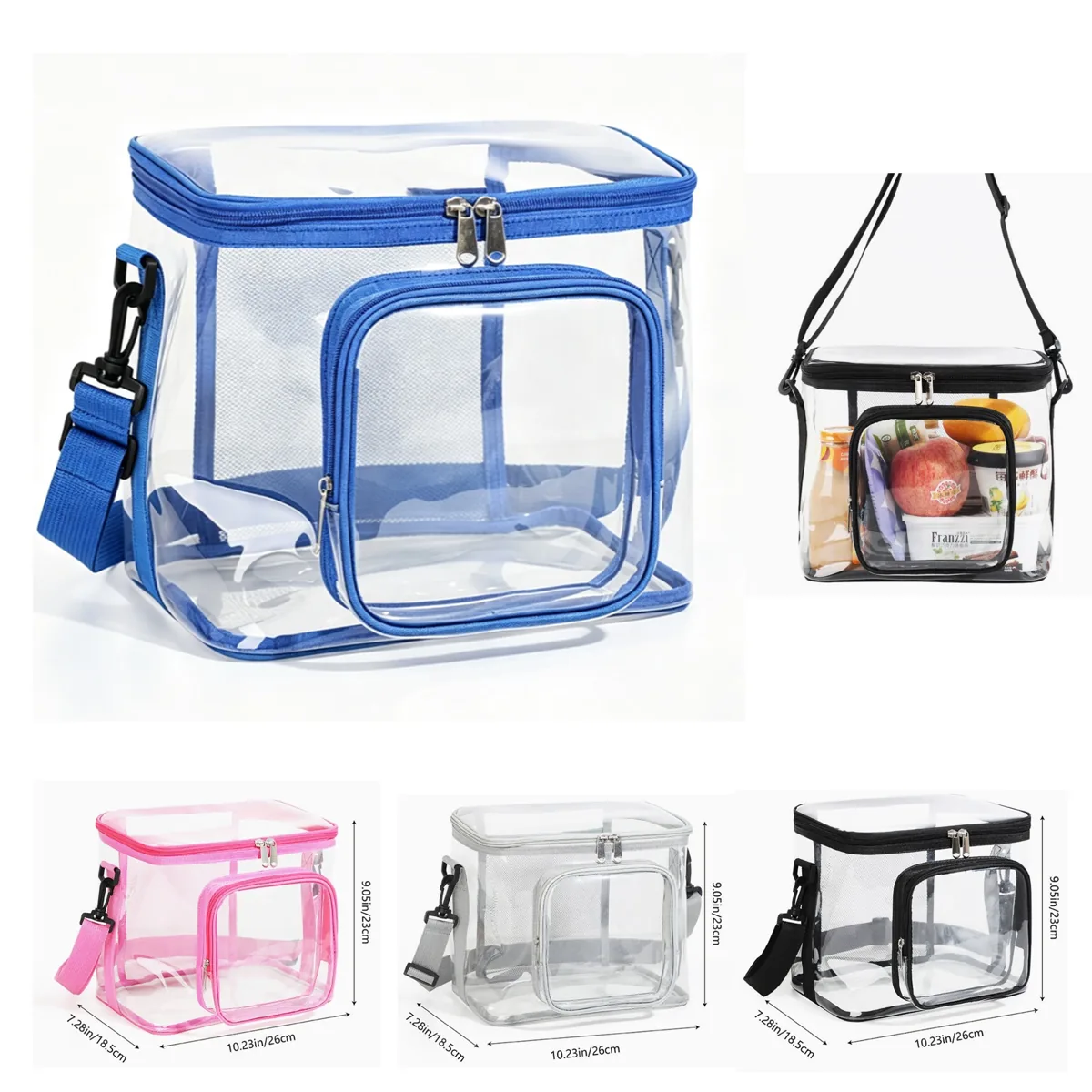 Transparent PVC Zipper Lunch Tote for Meals 2