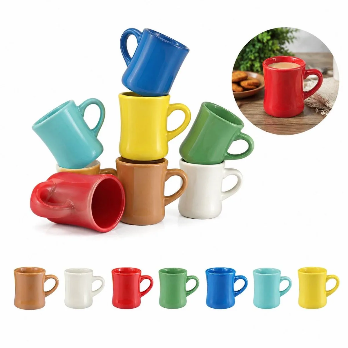 Solid Color Milky Ceramic Cup for Coffee and Tea 2