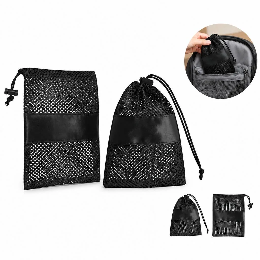Diving Gear Mesh Drawstring Bag Quick-Dry Foldable 2