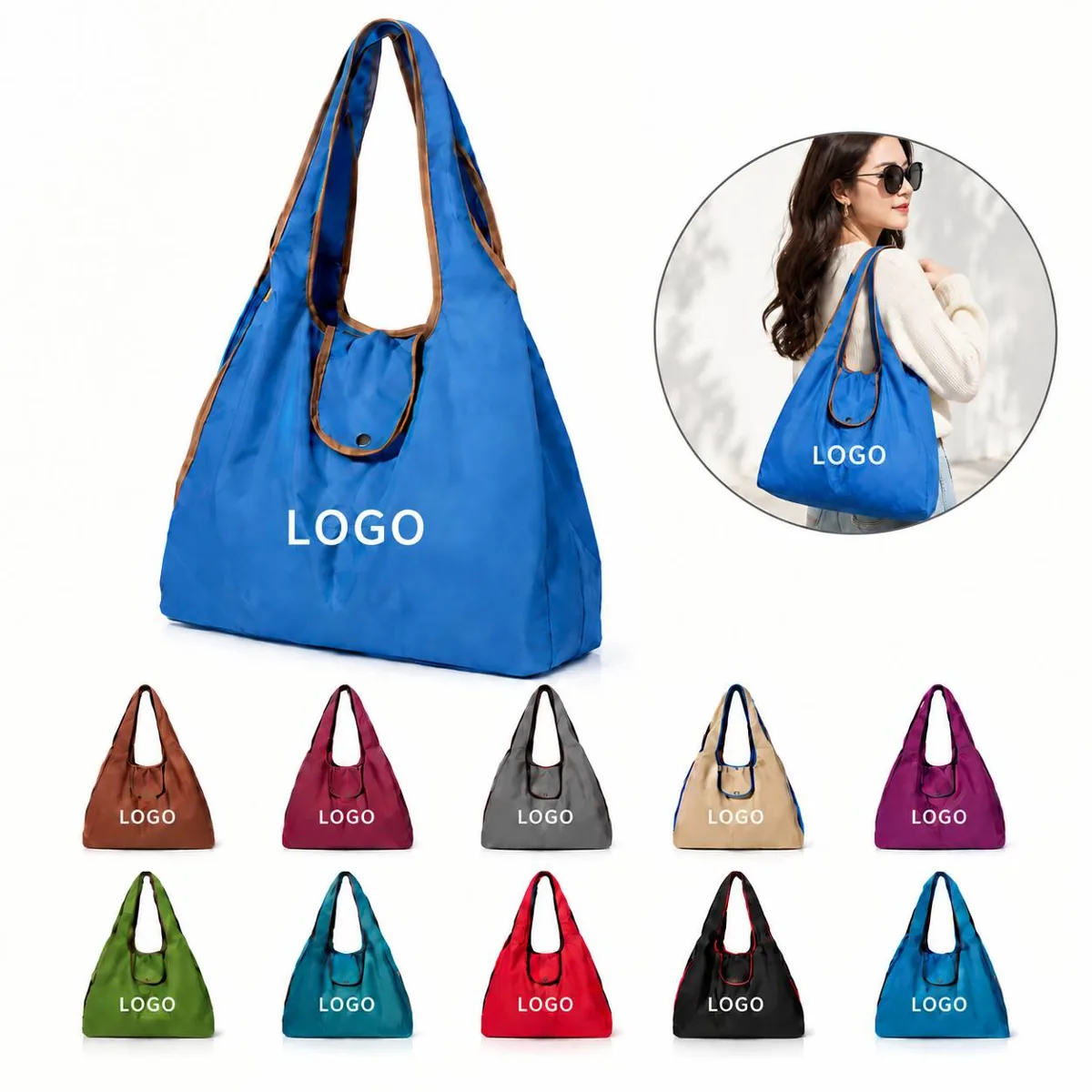 Large Capacity Foldable Shopping Tote Reusable Grocery Bag