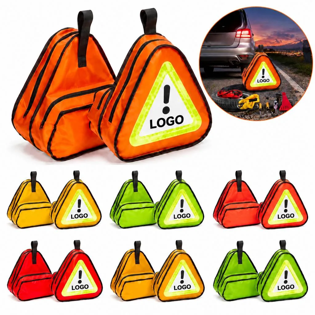 Car Roadside Emergency Aid Kit with Reflective Warning