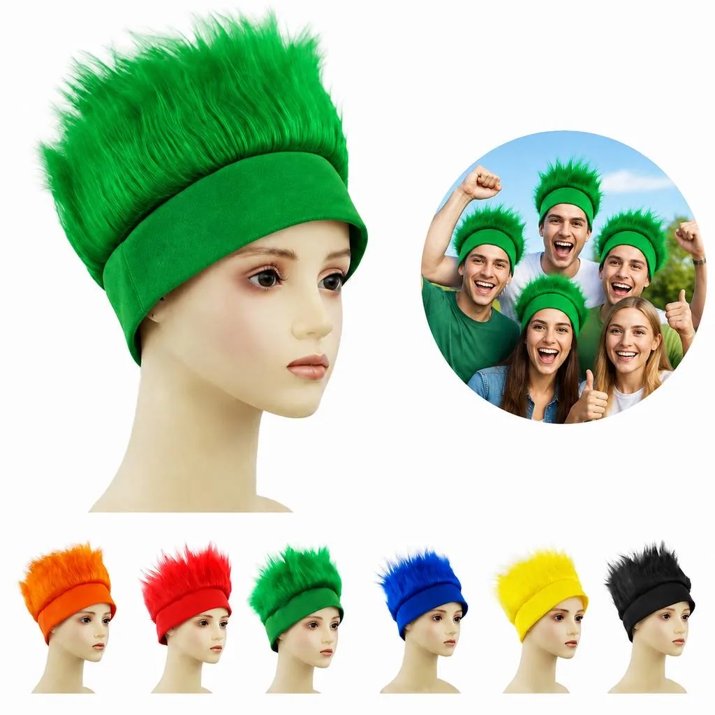 Halloween Costume Wig Headband with Flowy Polyester 2
