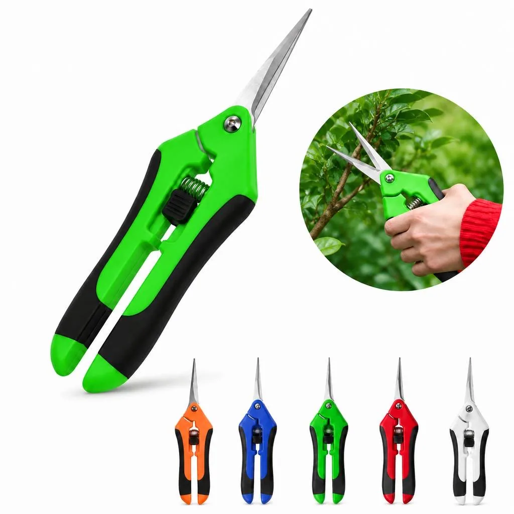 Straight Blade Stainless Steel Pruning Scissors 2