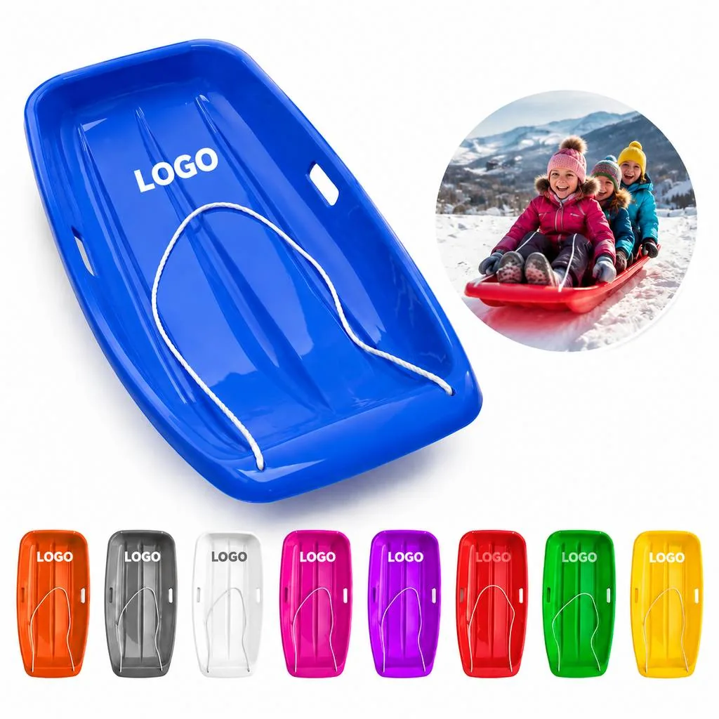 Kids Flexible Snow Sled with Pull Rope for Ages 3