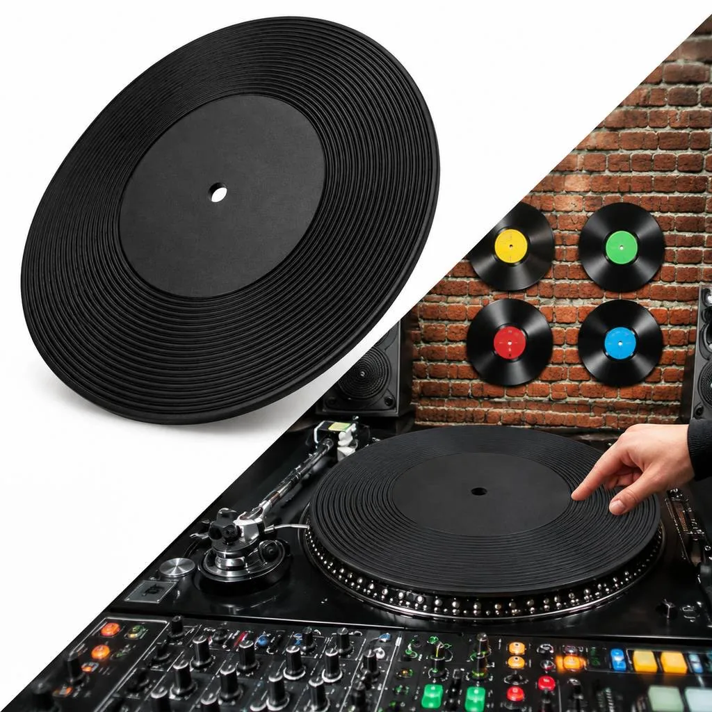 PVC Vinyl Record Shaped Bar Coasters Set 2