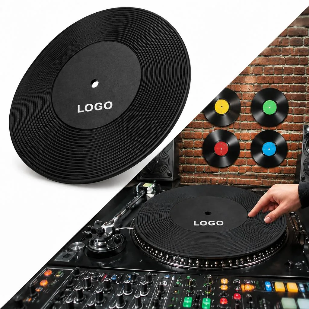 PVC Vinyl Record Shaped Bar Coasters Set
