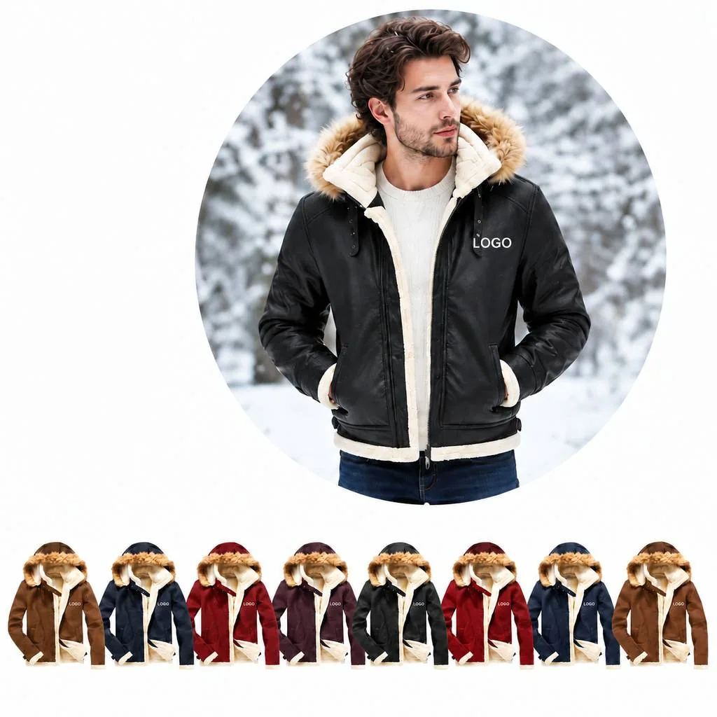 Faux Fur Single-Breasted Men's Jacket for Layering