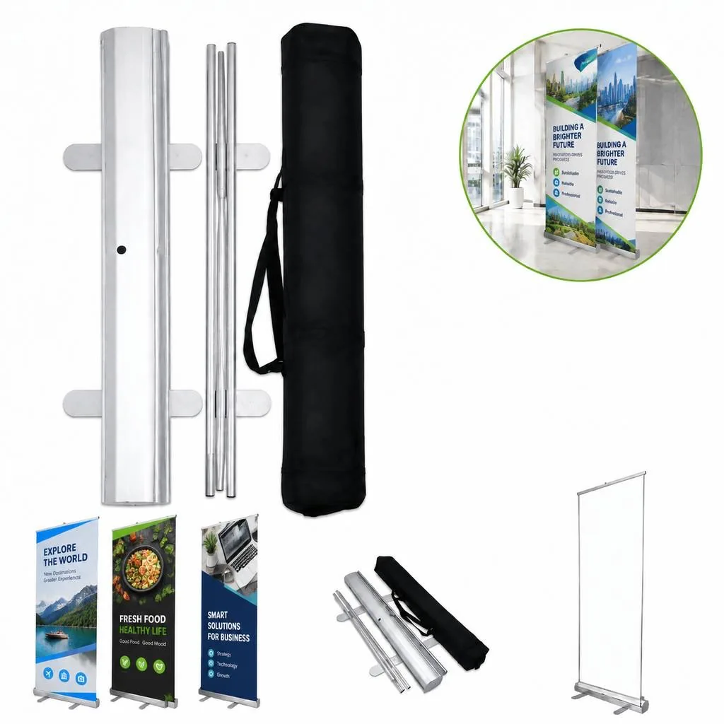 Portable Retractable Outdoor Display Stand with Carrying 2