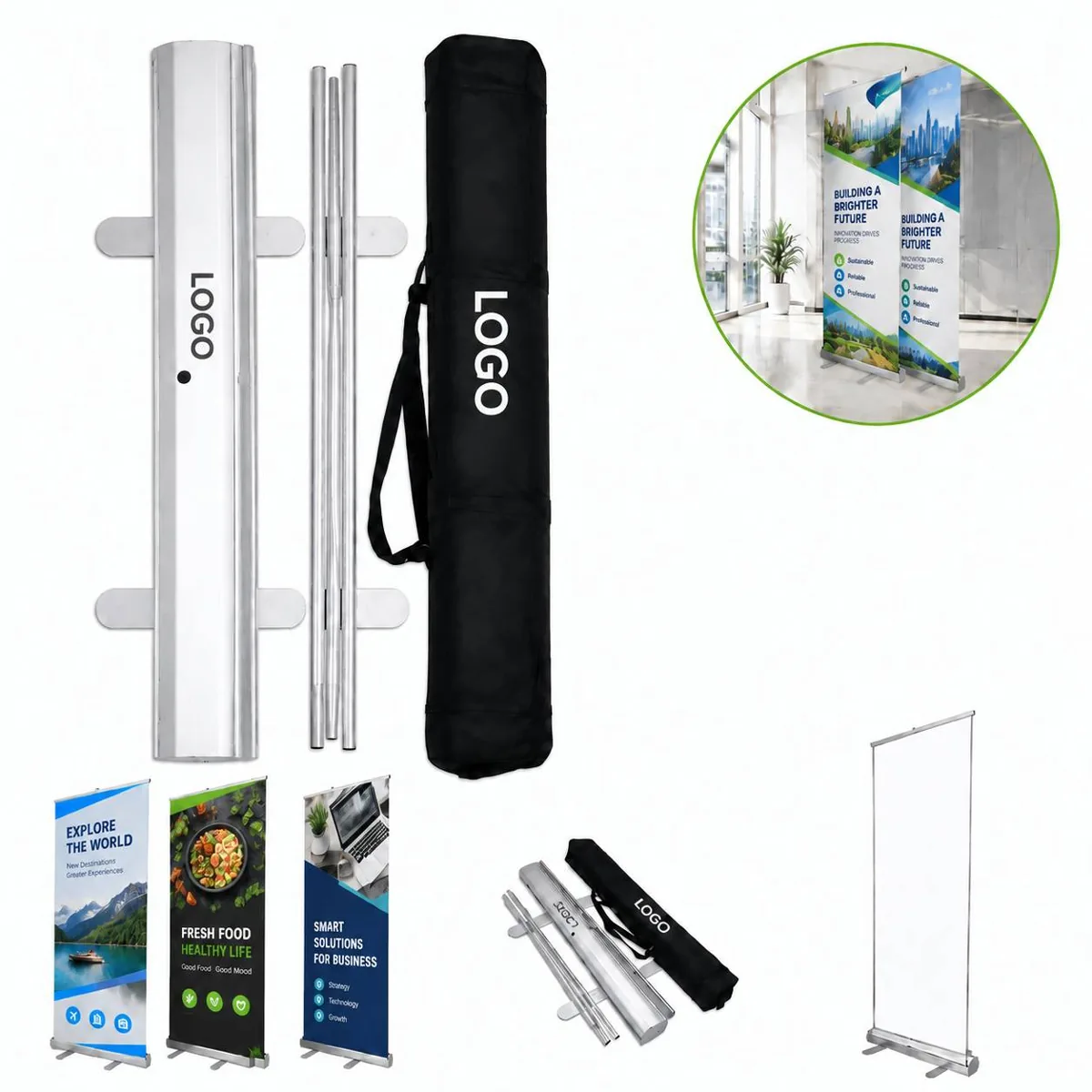 Portable Retractable Outdoor Display Stand with Carrying