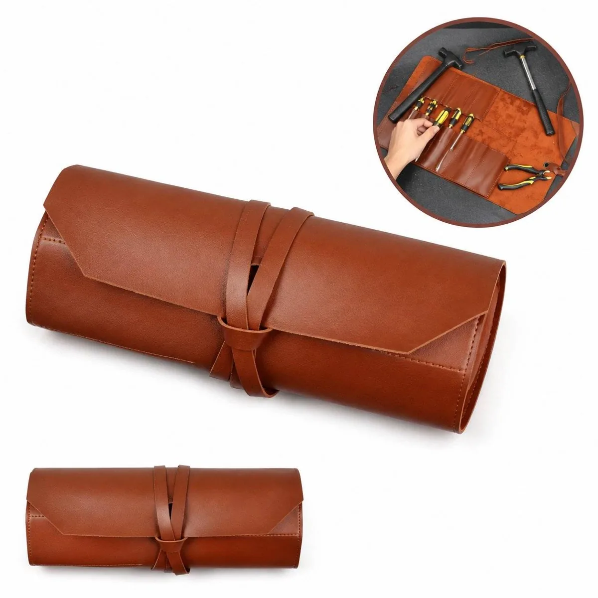 Leather Tool Roll Bag for Hand Tool Storage 2