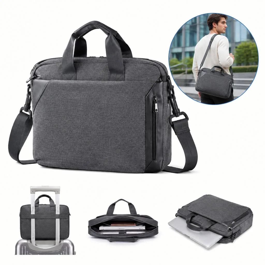 Water-Resistant Polycanvas Laptop Tote for 15.6 Inch Devices 2