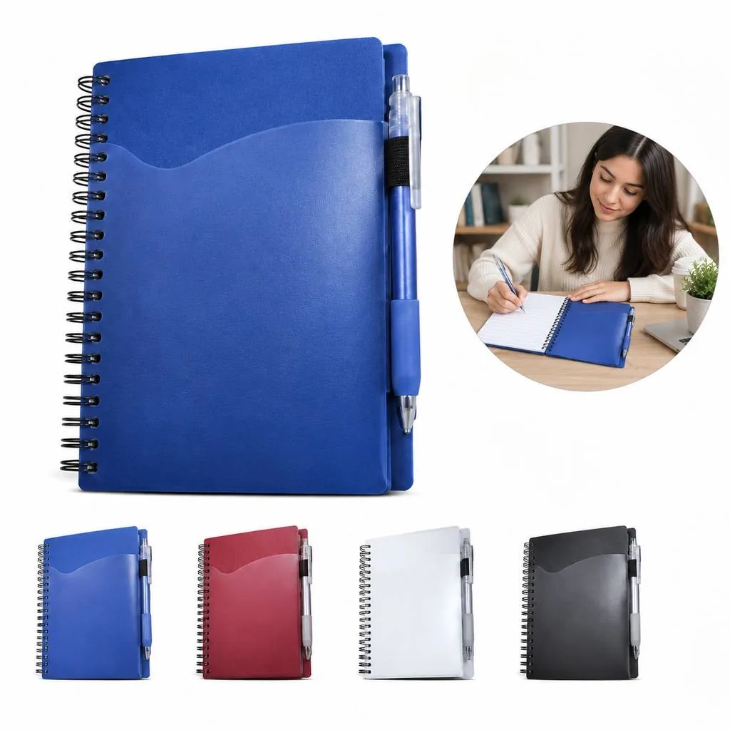 Spiral Notebook with Built-in Pocket for Paper Storage 2