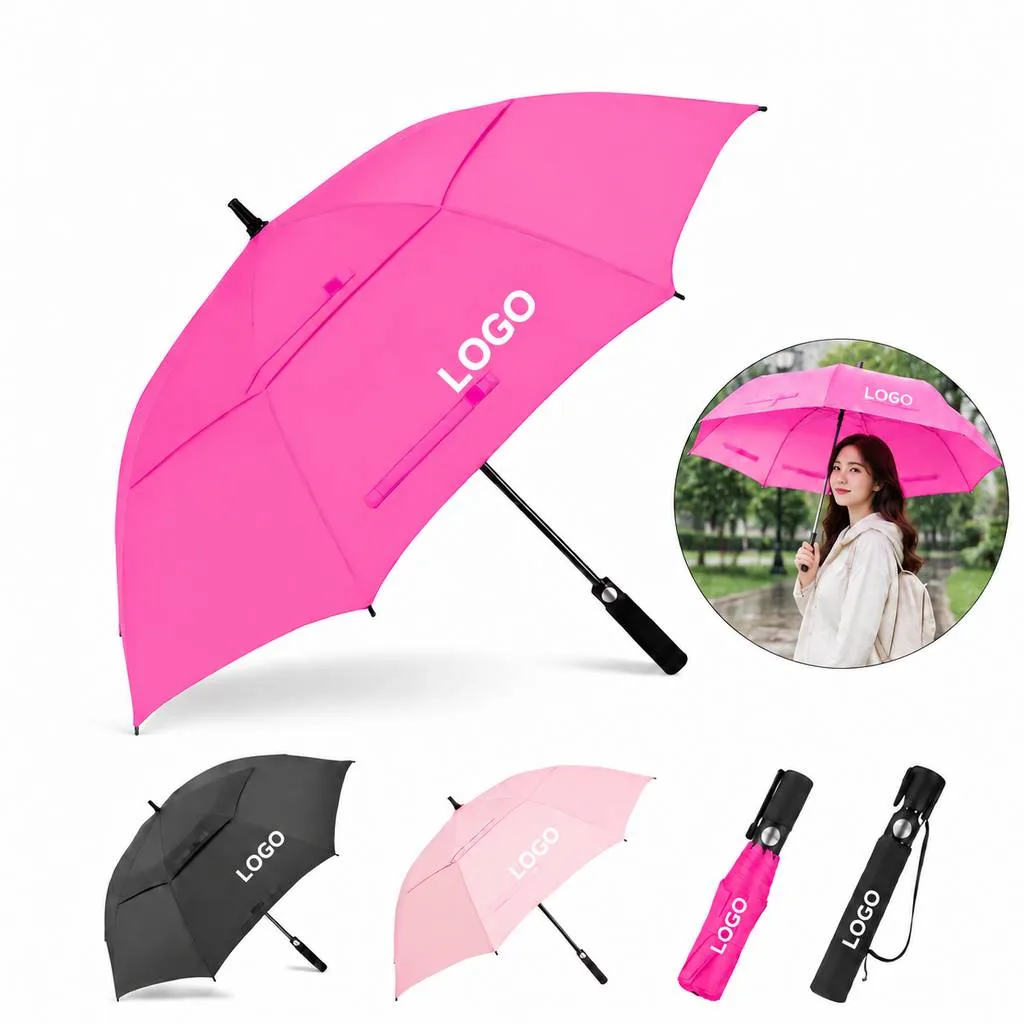 Automatic Open Double Canopy Golf Umbrella