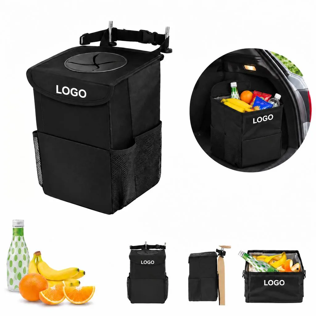 Waterproof Car Trash Bin with Lid for Odor Control