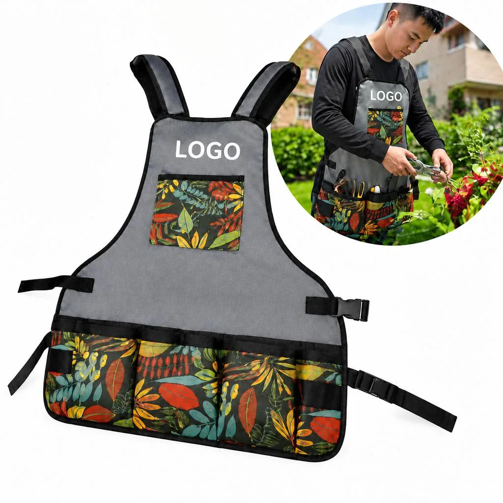 Gardening Apron with Deep Pockets for Tools
