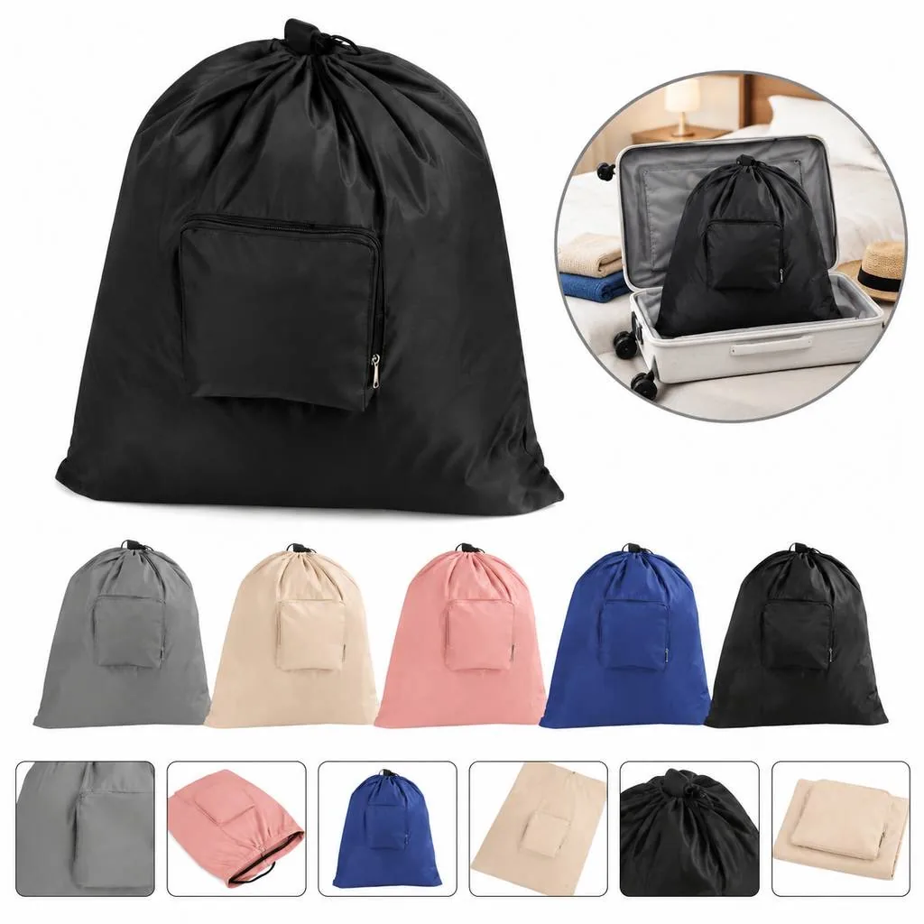 Portable Foldable Laundry Bag with Handle 2