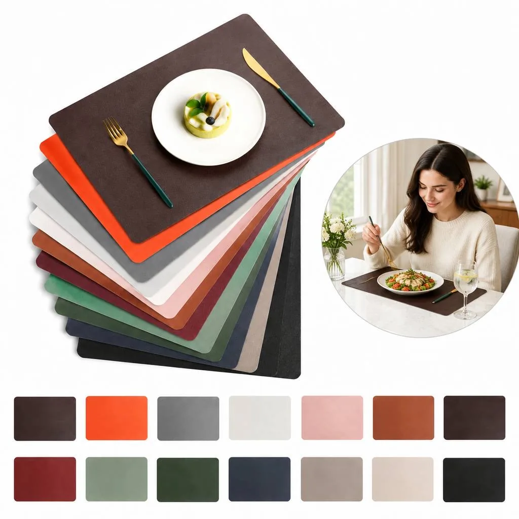 Double-Sided Leather Placemat for Dining Table 2