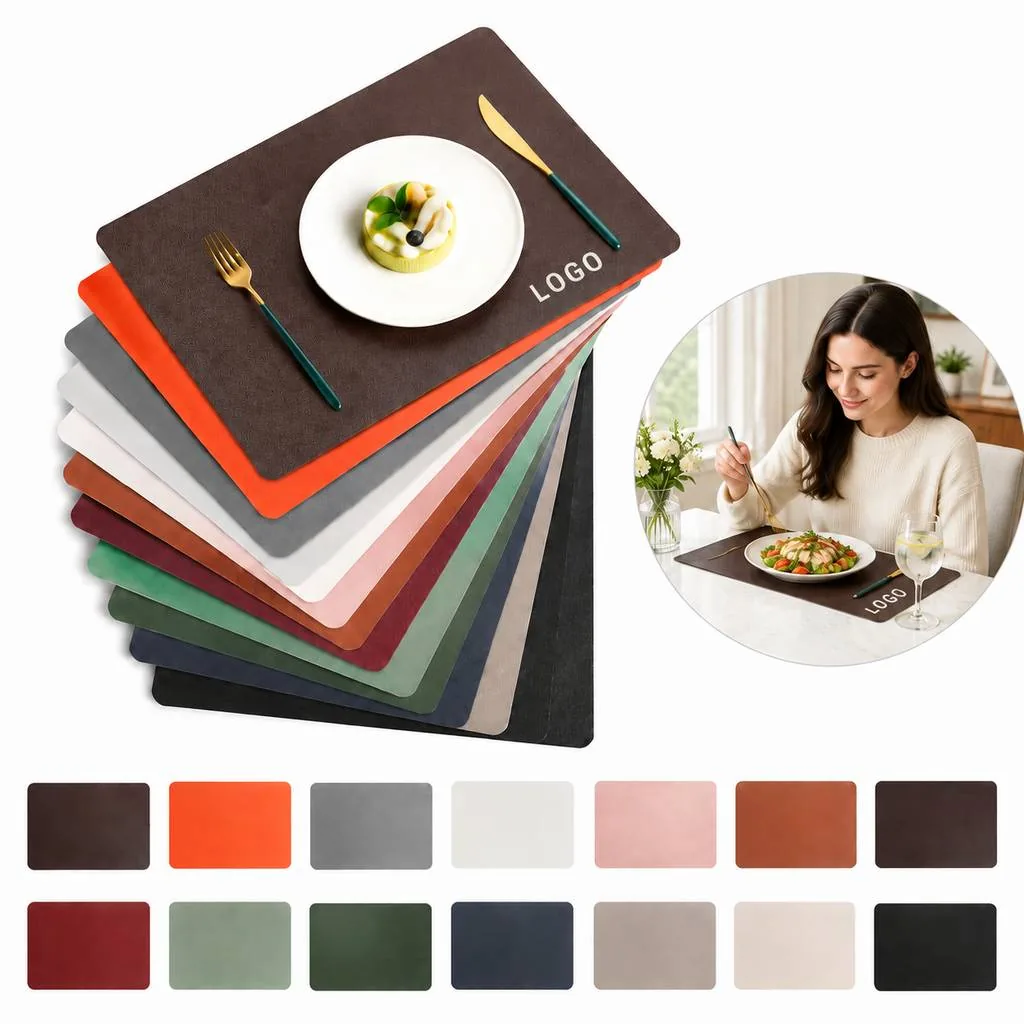 Double-Sided Leather Placemat for Dining Table
