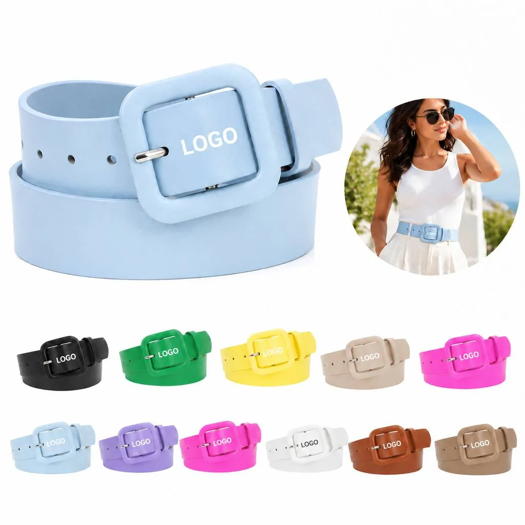 Women's Faux Leather Belt with Buckle Closure