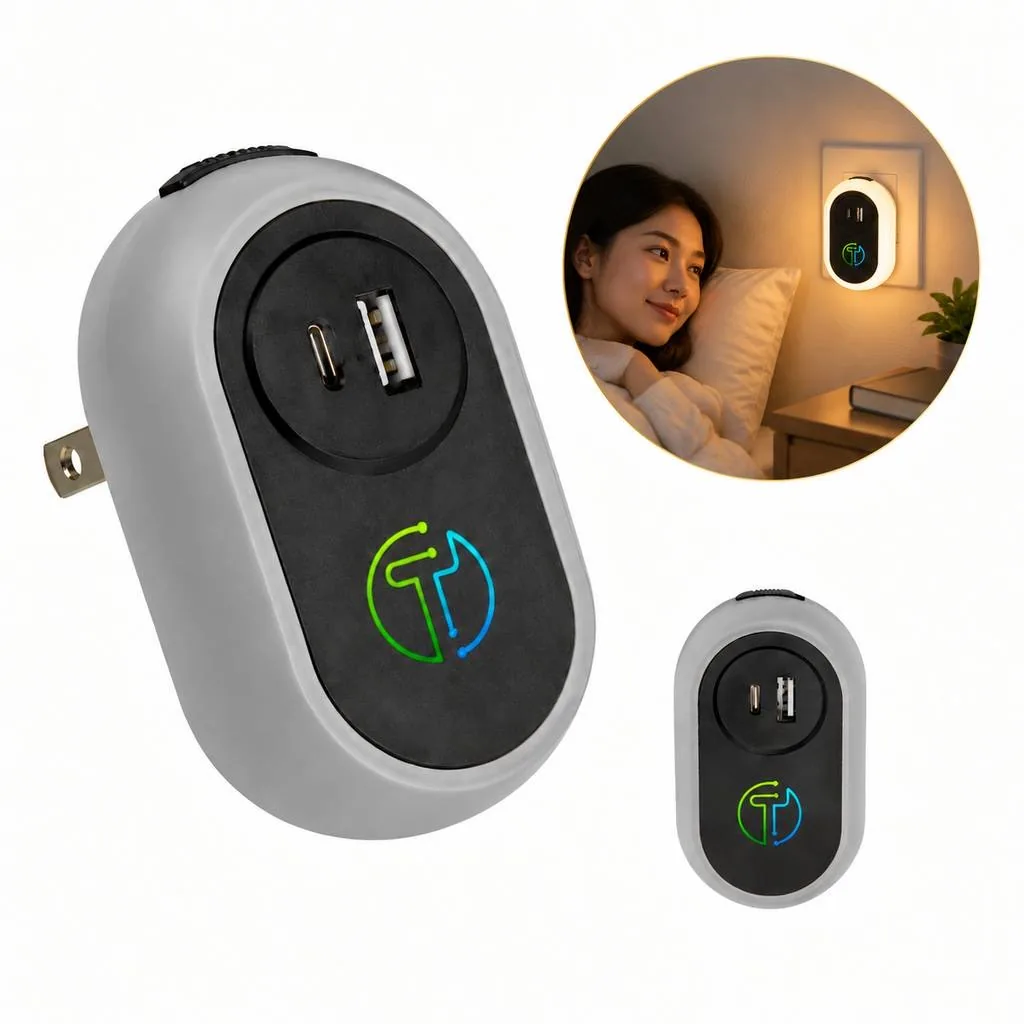 Compact LED Night Light with USB-C Plug 2